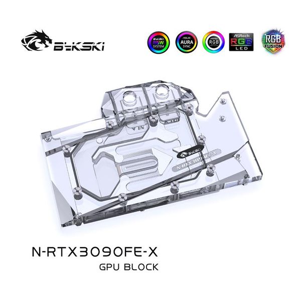 

использование bykski водоблок для nvidia rtx3080 основатель издания gpu карты / copper block подходят 3080 fe видеоадаптера / навершие a-rgb