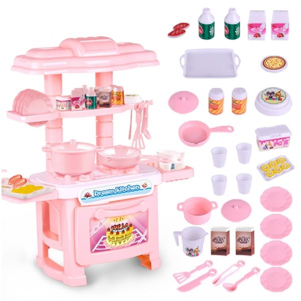 Nova cor rosa ou azul 1 pcs / set bebê miniatura cozinha plástico fingir jogar comida cozinha cozinhar brinquedo para menina jogo de jogo D2 lj201009