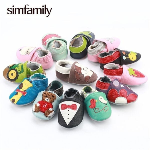 

[simfamily]skid-proof first walkers genuine leather baby boys girls infant shoes slippers 0-6 6-12 12-18 18-24 carton baby shoes 201222
