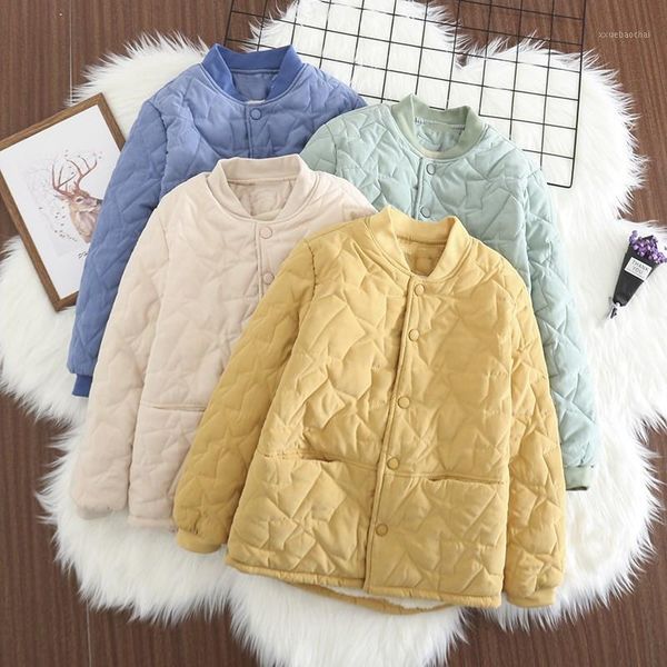 

women short coat 2020 autumn winter new lamb wool cotton padded jacket single-breasted stand collar thicke warm plus size w11, Black