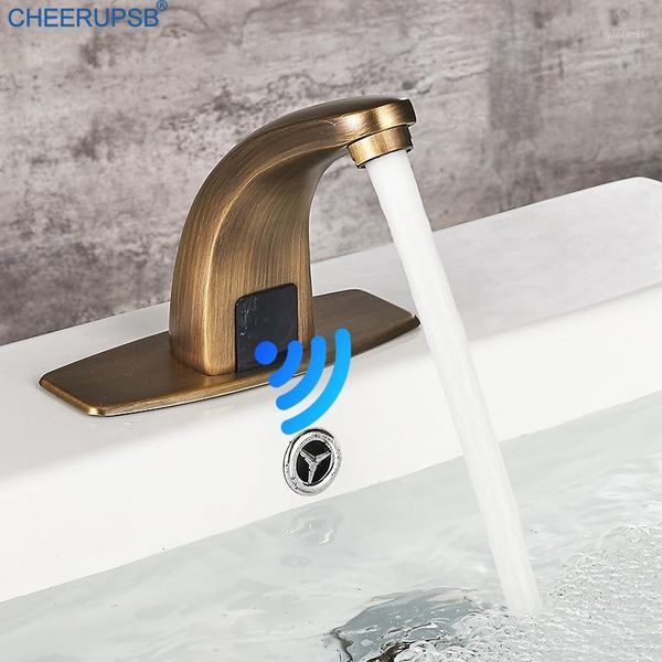

bathroom smart sensor basin faucets deck mount automatic infrared tap hands touch mixer battery dc power modern gold faucet1