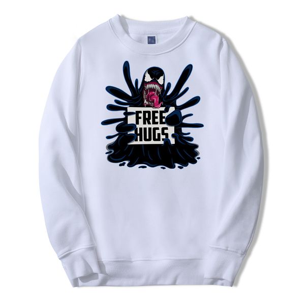 

hipster men sweatshirt hoodies venom hug 2019 new autumn winter casual fleece sweatshirts hip hop funny desgin streetwear, Black