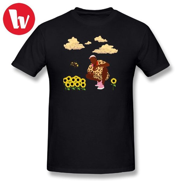 

тайлер создатель flower boy мужчины мультфильм печати с коротким рукавом хлопок большой плюс размер 4xl 5xl балахон дизайнеров футболки толс