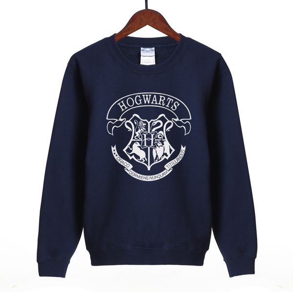 

new design men long sleeve blue crewneck hoodie autumn sweater with collars, Black