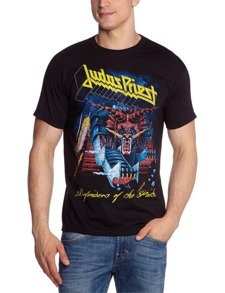 

judas priest men's defender of faith short sleeve black x large hoodie designers t shirts sweatshirt
