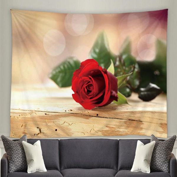 

tapestries rose flower tapestry red floral plant valentine day romantic couples living room wall decor dorm bedroom bedside backdrop cloth