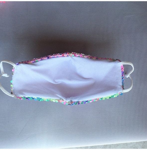 

mask anti-spitting reusable protective face sequin muffle with elastic ear loop dustproof rainbow mouth masks cca12 xi1e#