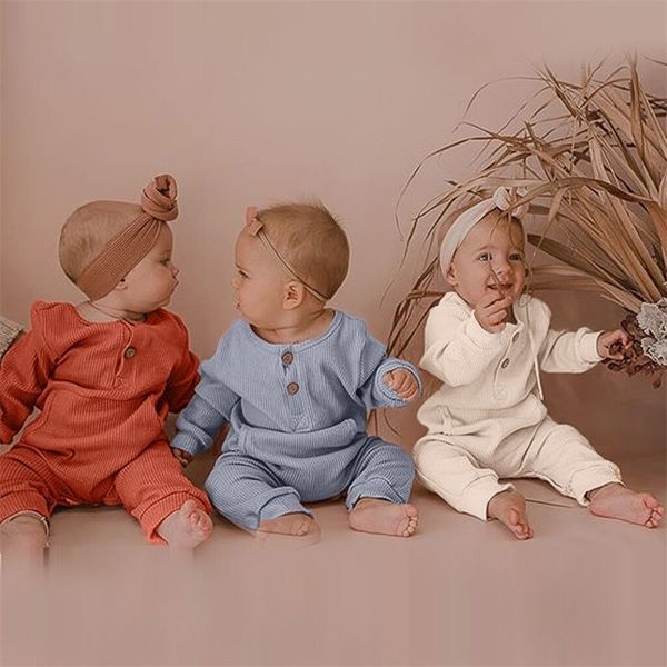 

newborn romper infant baby girl boy long sleeve solid pocket romper jumpsuit clothes roupas autumn cotton clothing for baby kids y200320, Blue