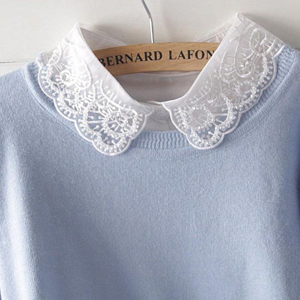 

decorative shirt tie hooded false decorative ladies new fashion handmade lace fake collar women all match white detachable shirt