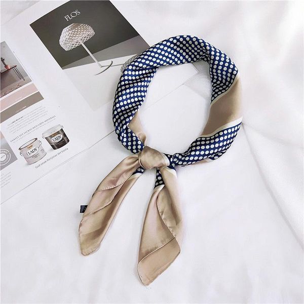 

7070cm new design print silk scarf for womem striped hijab shawl brand scarf foulard square bandana head scarves wraps wmtixq bdesybag, Blue;gray