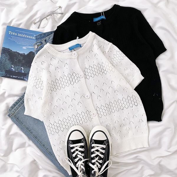 

2021 new 2 colours summer colour knitted sleeve t-shirts of shirt women harvest (c1290) q9sh, White