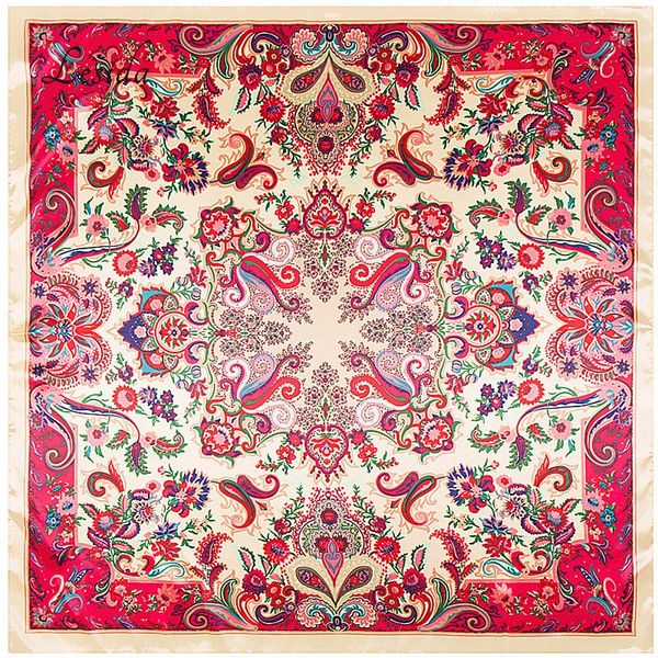 

2020 new paisley print women square scarf new blue poncho foulard femme bandana joker big neck silk scarves 90*90cm wholesale, Blue;gray