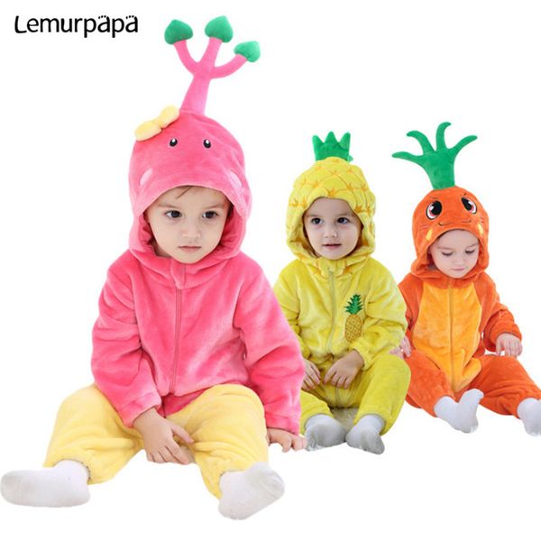 

0 - 3 year baby girl boy clothes onesie rompers cute pineapple carrot funny newborn sleep wear jumpsuit party carnival costume 201028, Blue