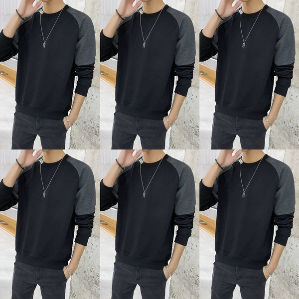 

свободный плюш мужской новый стиль длинный рукав свитер тенденция плюшевый свитер для студентов мужских aciuq, Black