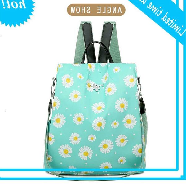 

2020 summer new women anti-theft backpack female prints daisy casual travels waterproof oxford flower designer task