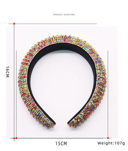 

2020 hair bands for women lady shiny padded diamond headband hair hoop fashion hair accessories j1500, Black;brown