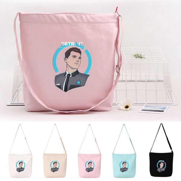 

detroit become human shoulder bag cotton canvas bag harajuku zipper game lovers fashion shopping large women crossbody