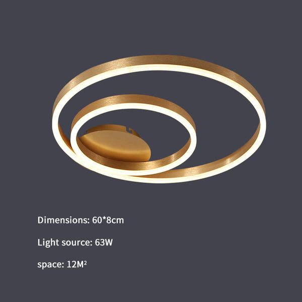 

2021 new led lustre the fourth study living room interior kitchen light gold circle round modern ceiling lamp for home fzv0