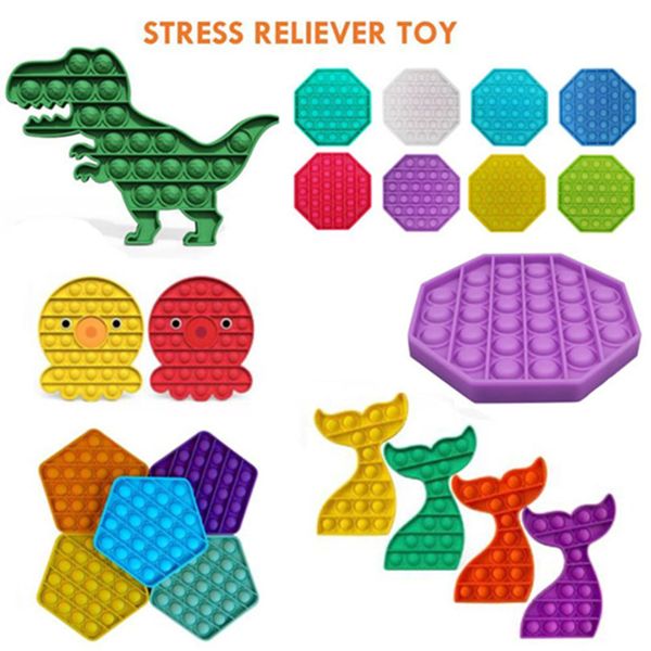 

push pops bubble sensory toy autism needs squishy stress reliever toys kid funny anti-stress pops it fidget reliver stress 50pcs