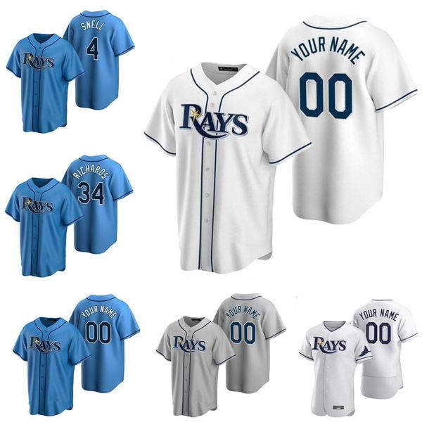 

tampa bay men rays trevor richards austin meadows joey wendle kevin kiermaier wade boggs alternate women youth jersey, Blue;black