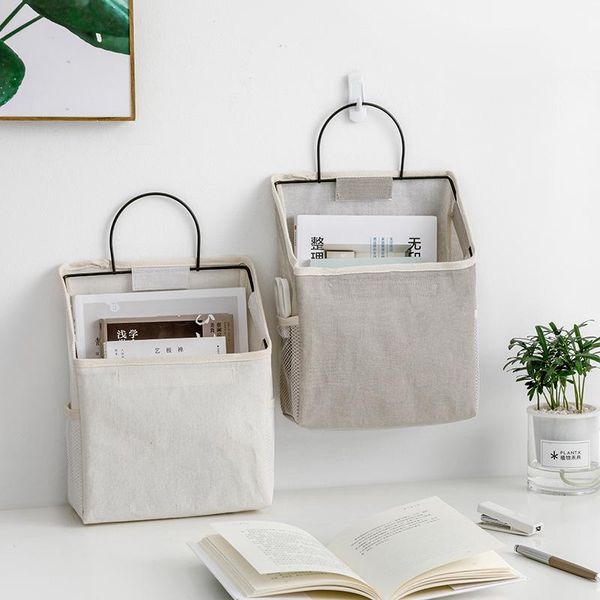 

wall-mounted storage bag book magazine mobile phone holder storage bag with hook pocket bags family organizer