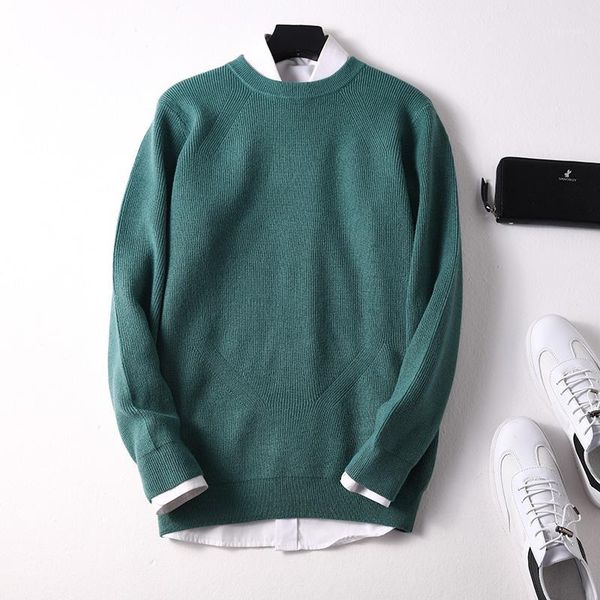 

sparsil men winter warm o-neck cashmere pullovers full sleeve thick soft wool sweaters autumn comfortable knitted jumpers1, White;black