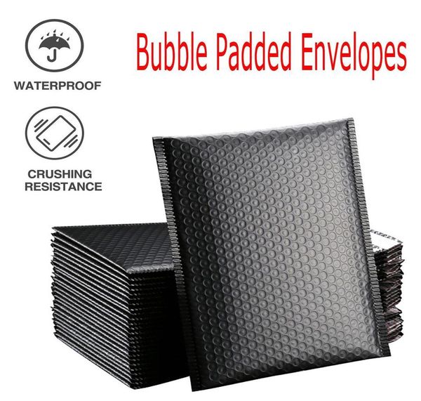 

50pcs black poly bubble mailer bubble mailers padded envelopes for gift packaging lined poly mailer self seal 13 x 18cm bag h bbylej