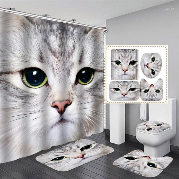 

cartoon cat print shower curtains for bathroom shower curtain washable bath decor polyester fabric bathroom curtain1