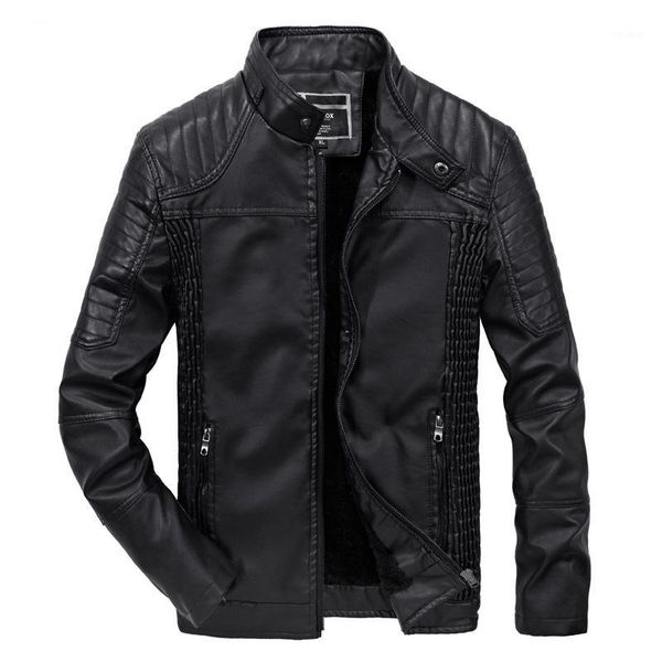 

new men's leather jacket biker jacket1, Black