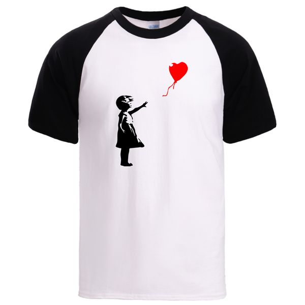 

sport world peace tshirts mens summer tees kcco balloon girl banksy love print raglan tshirts 2020 man brand sell loose fit tees