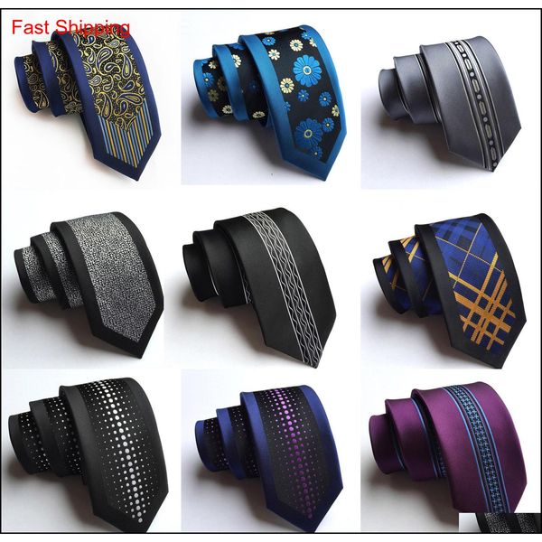 

new arrival silk slim men ties fashion 6cm skinny stripe dot floral neck tie for men woven formal wear business wedding party jlgls, Black;blue