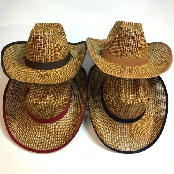 

party hats dishykooker summer sun block hat cowboy straw for men sun-shade1