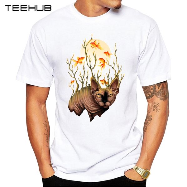 

teehub hipster food for thought short sleeve funny thinking cat printed new arrivals cool sport hooded sweatshirt hoodie t shirt