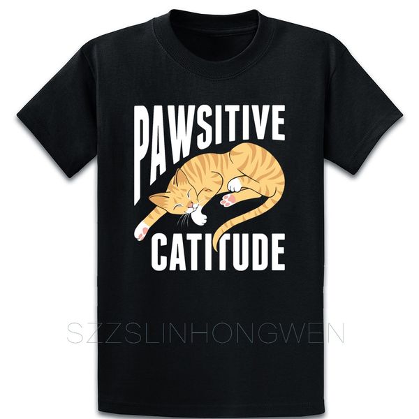 

pawsitive catitude anti wrinkle short sleeve designing pattern kawaii summer basic xxxxxl sport hooded sweatshirt hoodie t shirt