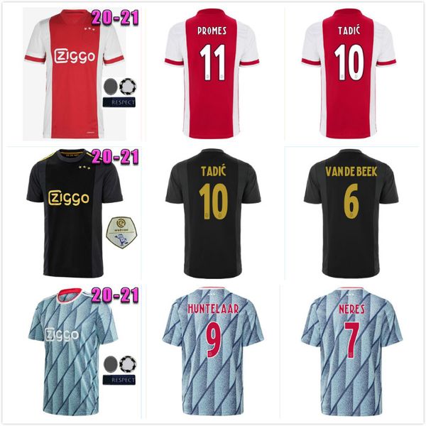 

2021 фанаты игрок ajax футбол джерси 50-летие tadic zieech van de beek neres amsterdam 20 21 mailoot футбольные рубашки мужчины детская форм, Black;yellow