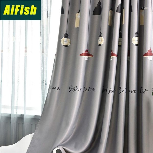 

black and white color electric lamp nordic style curtains living room room printing blackout heat insulation curtains wp282-41