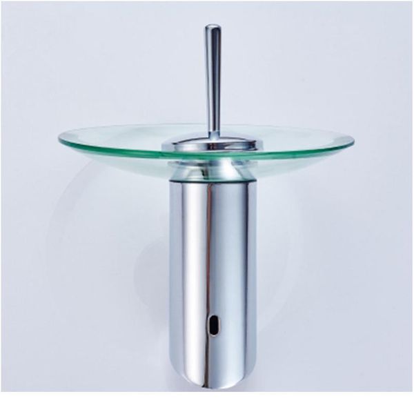 

sianco waterfall chrome stainless steel / brass and glass kitchen faucet single hole mixer tap deck mounted sin qylivu