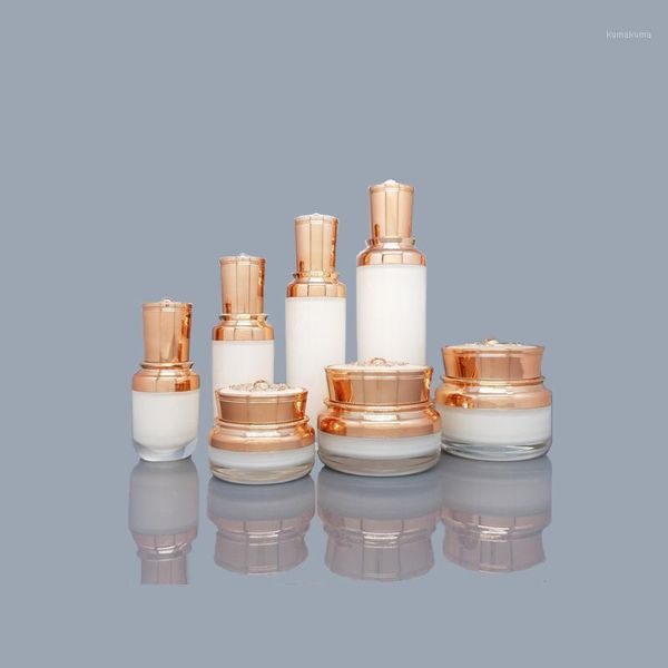 

15ml lotion/spray acrylic pump bottle,50pcs white/gold bottle1