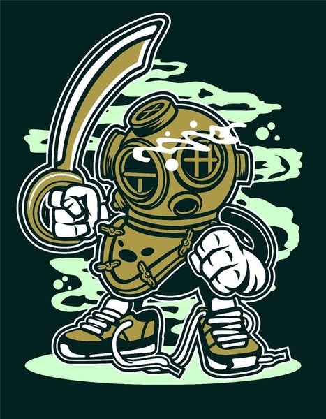 

diver sword helmet tee shirt black or white retro o neck tee shirt sport hooded sweatshirt hoodie
