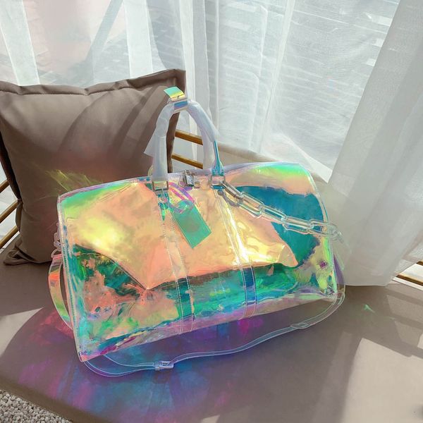 

bags size branded duffel high sport bag handbags packs quality women pvc bags outdoor men 50cm travel designer luggage big strapless ujtwo, Red;black