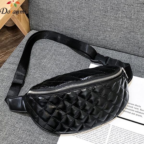 

doranmi diamond lattice black waist bag 2020 fashion belt bags luxury fanny pack women's waist pack bag crossbody bags djb632