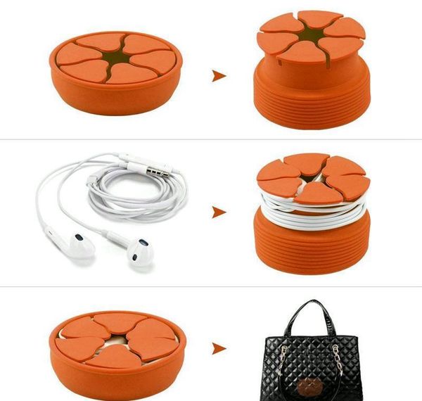 

earphone cable winder sile mini earphone storage container holder protable earphones organizer boxes usb bbycgh packing2010