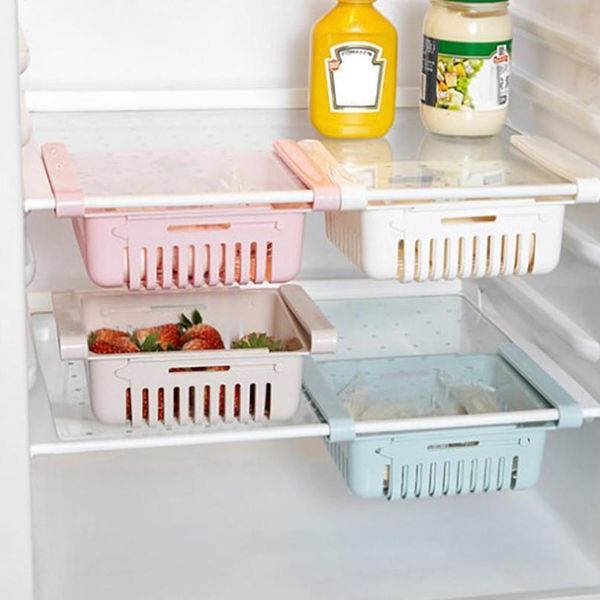 

adjustable kitchen organizer kitchen refrigerator storage rack fridge er shelf holder pull-out drawer organiser spa bbydrc