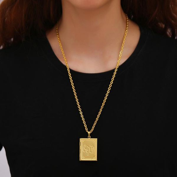 

pendant necklaces muslim necklace islam po frame can be opened, Silver