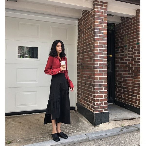 

zjtci 01719 early autumn sister two-piece skirt early autumn style fat leg-covering slimming suit slightly fat girl wearing sister western s, Gray