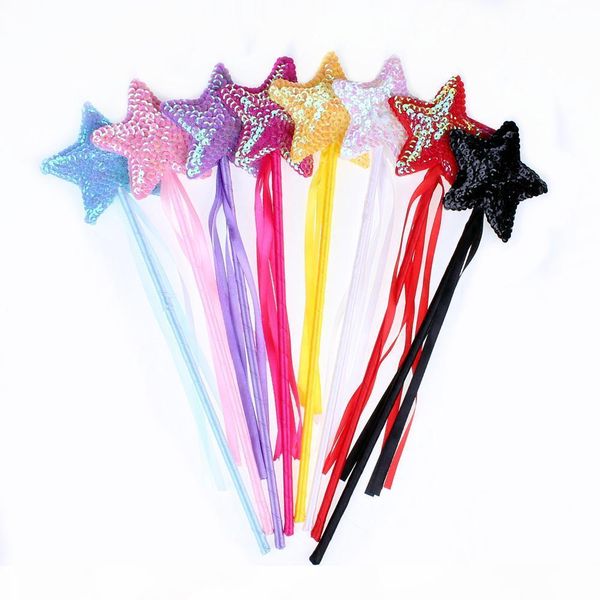 

1 pcs halloween star fairy wand magic stick girl party princess favors birthday gift carnival wedding decoration christmas, Black;brown