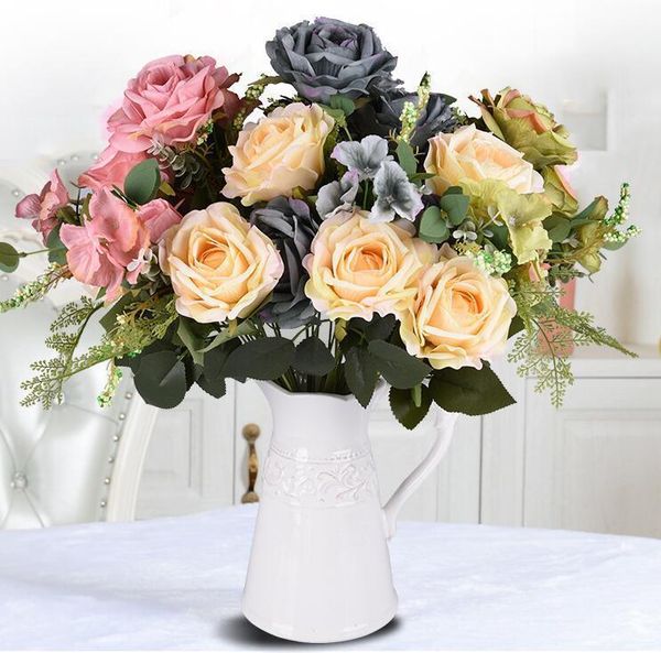 

decorative flowers & wreaths high-end artificial rose wedding party flower home decoration bridesmaid bouquet1