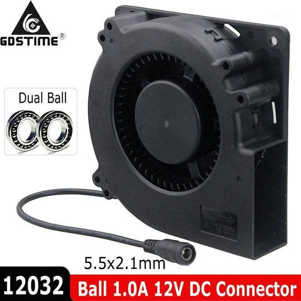 

fans & coolings gdstime 120mm 12v dc female 5.5x2.1mm ball bearing 12cm 120x120x32mm 12032 brushless cooling cooler turbo blower centrifugal