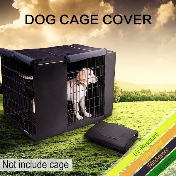 Haus wasserdicht staubdicht langlebig Oxford Hundekäfig faltbar waschbar Outdoor Pet Kennel Crate Cover 201201