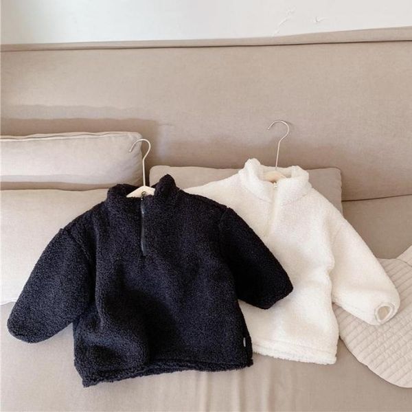 

newborn infant baby boy girl coat winter warm pure color zipper warm wool soft nap cute plush fall coat sweet clothes 201106, Blue;gray